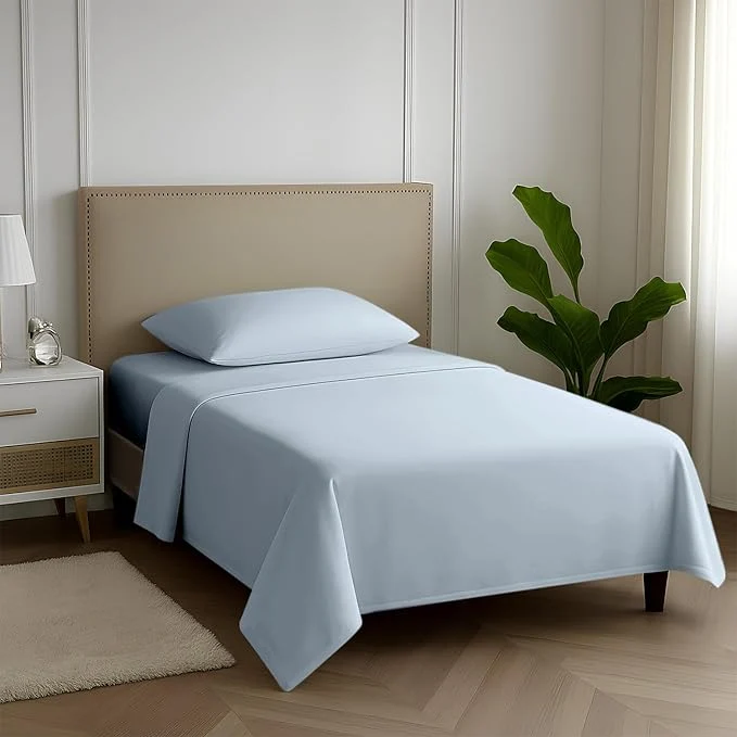 Next-Generation Carressa Linen Egyptian Cotton Twin XL Sheets Set - 600 Thread Count Luxury Egyptian Cotton Sheets Twin XL Size 3 PC Sky Blue 16 quot Deep Pocket Soft Cooling Sateen Weave Dorm Room Bedding Fashionable