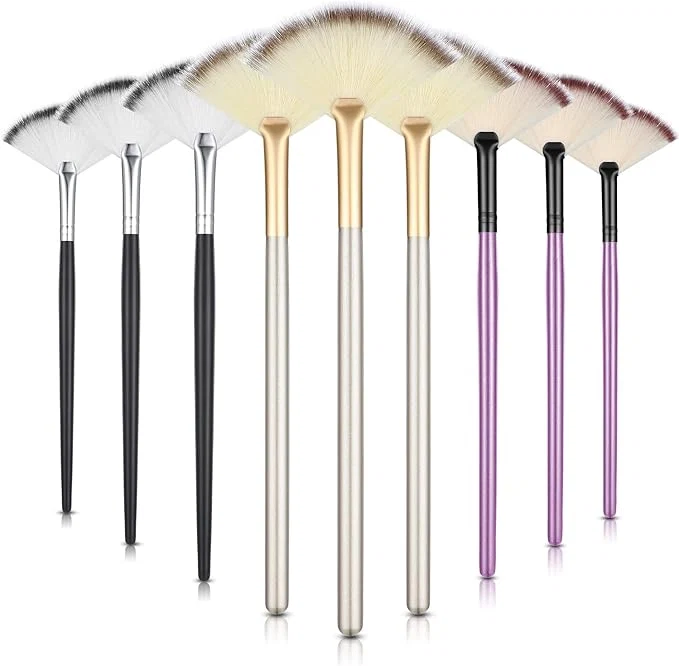 First-Class 9 Pieces Facial Fan Mask Brushes Soft Facial Applicator Brushes Tools Modern