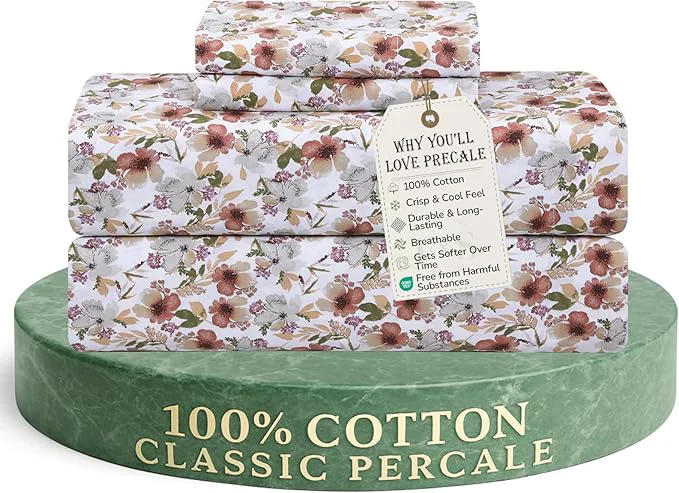 Healthy Feather amp Stitch Softest Cotton Sheets 300 Thread Count Percale Weave Bedding 16 quot Deep Pocket Cooling Sheets Breathable Bed Set Hotel Premium Quality Twin Florence Smart