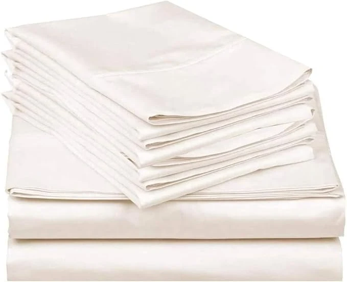 Lightweight Mattress-Homes Extra Deep Pocket 6 Piece Full Sheet Set Hotel Luxury Collection Egyptian Cotton 21 quot Deep Fitted Sheet Soft Cool amp Breathable Bedding with 4 Pillowcases in Ivory Solid Verified