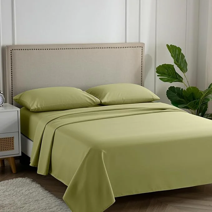 Environmentally Friendly Carressa Linen Egyptian Cotton King Size Sheet Set - Luxury 600 Thread Count Egyptian Cotton Sheets King Size Herb Garden Silky Soft Cooling Sateen Weave 16 quot Deep Pocket Hotel Quality Sheets Responsible