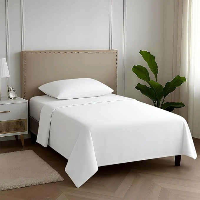 Durable Carressa Linen Egyptian Cotton Twin Sheets Set - 600 Thread Count Egyptian Cotton Luxury Twin Sheets 3 PC Crisp White 16 quot Deep Pocket Soft Cooling Sateen Weave College Dorm Room Bedding Carefully Designed