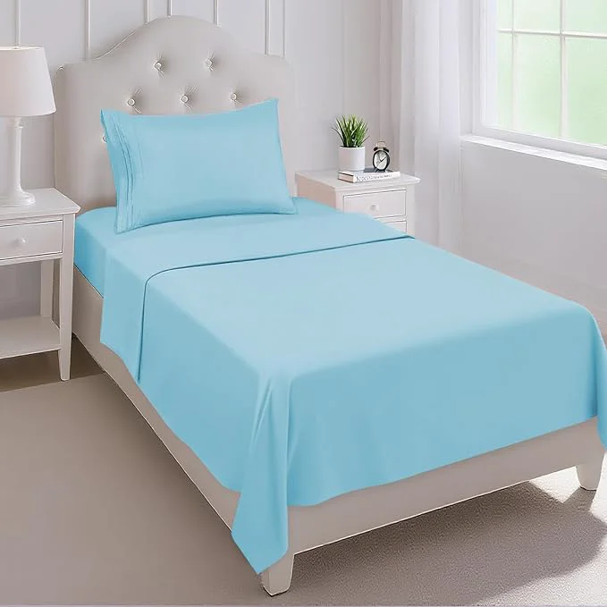 Artisan Mejoroom Twin Sheet Set - Hotel Collection Twin Sheets - Bedding Sheets amp Pillowcases with Deep Pocket Fitted Sheet Breathable Wrinkle amp Fade Resistant - 3 Piece Baby Blue Exclusive