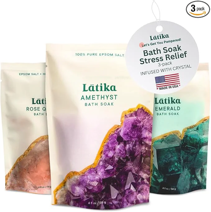 Trendy Latika Geode-Inspired Bath Soak Set of 3 Secure