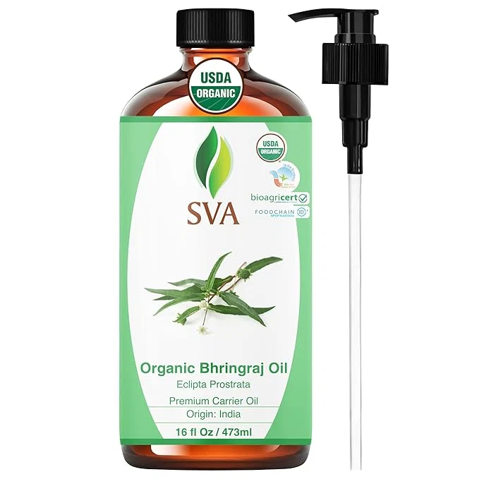 User-Friendly SVA Organic Bhringraj Oil 16oz Premium Carrier Oil Advanced