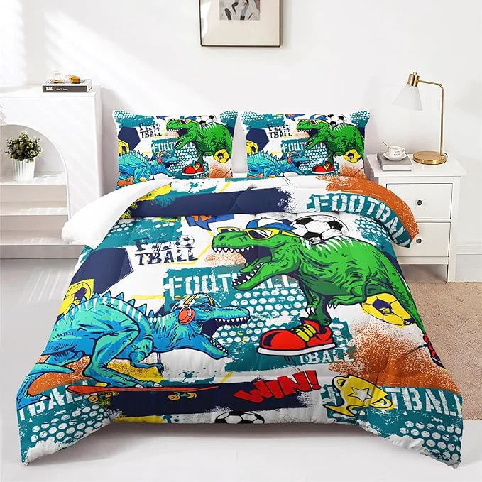 Durable Kid 39 s Dinosaur Comforter Set Cartoon World Animal Bedding Set Twin Size All Season Ultra Cozy Comforter Set 3 Pieces with 2 Pillowcases for Adults Teens Boys Girls Luxury