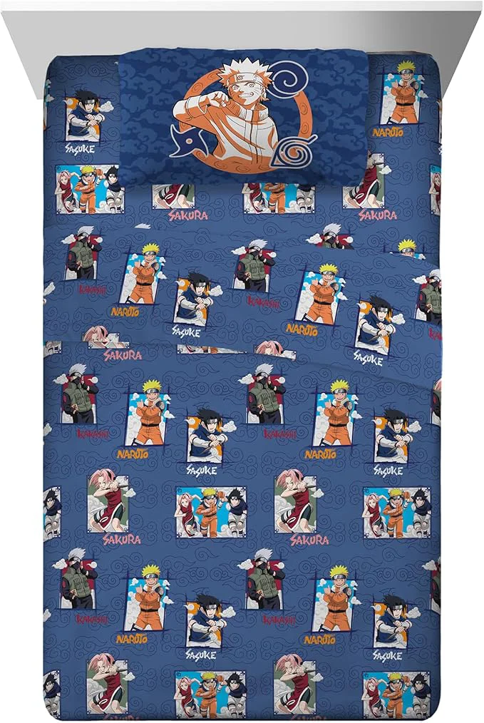 Organic Collectibles Naruto Akatsuki Anime Bedding Super Soft Cozy Microfiber 3 Piece Twin Sheet Set ly Licensed Product By Franco Fine