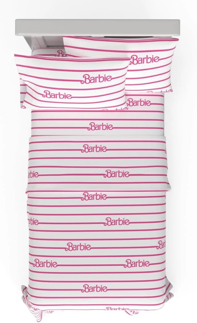 Recyclable Collectibles Barbie Logo Bedding Super Soft Cozy Microfiber 3 Piece Twin Sheet Set ly Licensed Product by Franco Fine Crafted