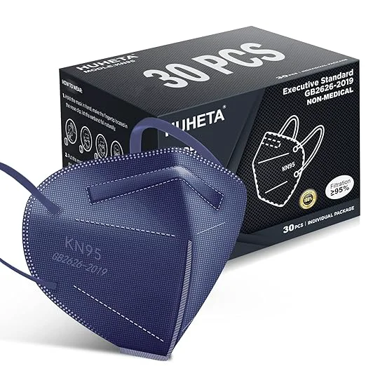 First-Class HUHETA KN95 Face Mask 30 Pack Individually Wrapped 5-Ply Breathable Detailed
