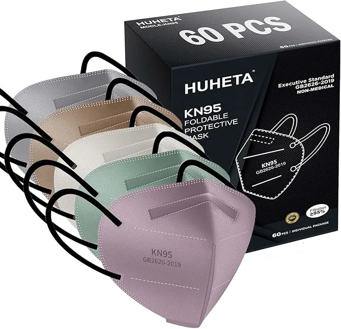 Top-Quality HUHETA KN95 Mask 5 Ply Protective Dispoasable Masks Filter Efficiency≥95 Relaxed
