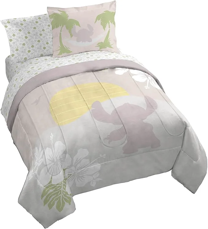 High-Quality Jay Franco Disney Lilo and Stitch Queen Size Comforter Set - 7 Piece Bedding Includes Sheet Set amp Pillow Covers - Super Soft Cozy Bedding Practical