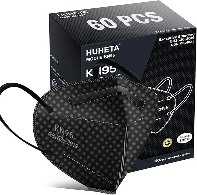 Secure HUHETA KN95 Mask 5 Ply Protective Dispoasable Masks Filter Efficiency≥95 Fine Crafted