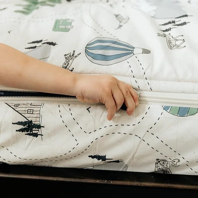 Casual Beddy 39 s Adventure amp Wildlife Theme Durable Zipper Bedding for Kids Bed in a Bag Cream Comforter amp Charcoal Sheets with Outdoor Explorer Design Includes Pillowcase amp Pillow Sham Easy to Make amp Wash Safe