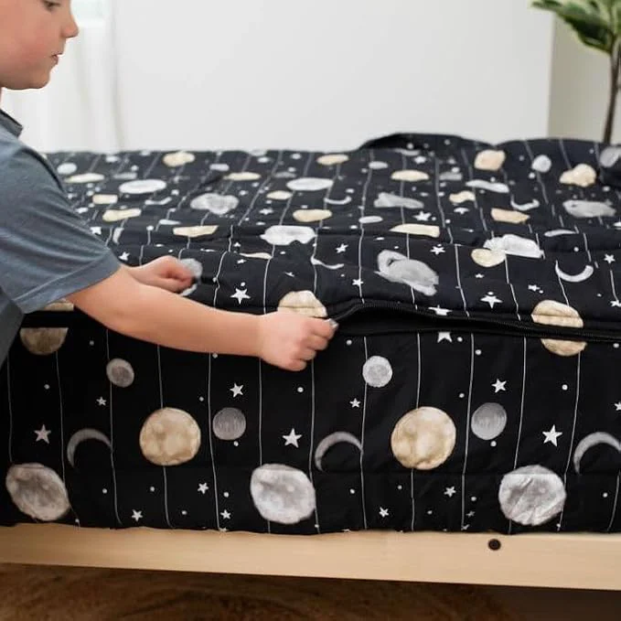Top-Quality Beddy 39 s Space Theme Durable Zipper Bedding for Kids Bed in a Bag Black Sheets and Universe Galaxy Comforter with Stars amp Solar System Includes Pillowcase and Sham Easy to Make and Wash Refined