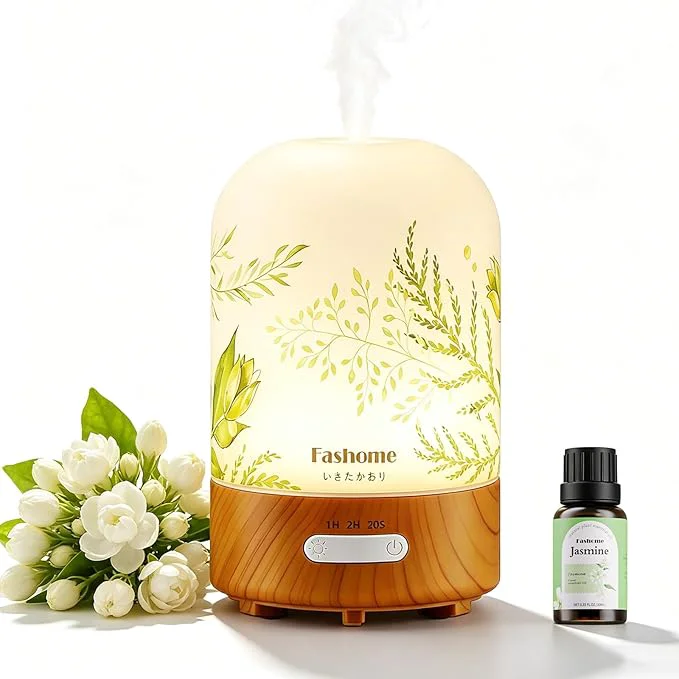 Stylish Essential Oil Diffuser Hand Blown Glass Aromatherapy Diffuser Ultrasonic Cool Genuine