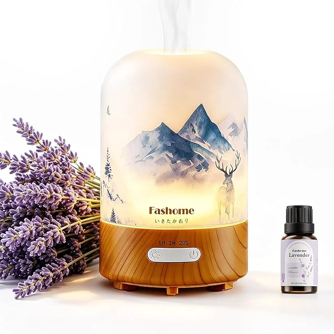 Effective Essential Oil Diffuser Hand Blown Glass Aromatherapy Diffuser Ultrasonic Cool Trendy