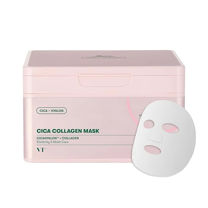 Comfortable VT COSMETICS CICA Pink Daily Mask 30 Sheets 300Da Low Molecular Collagen Smooth