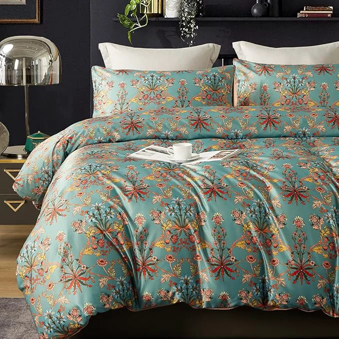 Fine Cupocupa Duvet Cover King Size Set Boho Floral Pattern King Duvet Cover Set for King Size Bed Vintage Soft Bedding Leaf Print Paisley Duvet Cover with Pillowcases Trusted