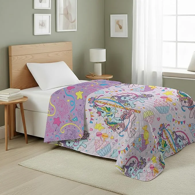 Original Northwest My Little Pony Pony Party Quilted Blanket Comfy Throw Adults Boys Girls Soft Lightweight Bedding for Bed or Couch 60 x 80 inches Outstanding