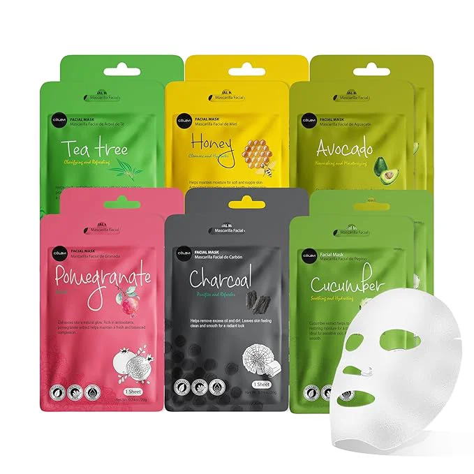 Next-Generation celavi Essence Facial Face Mask Paper Sheet Korea Skin Care Moisturizing 12 Pack Artisan