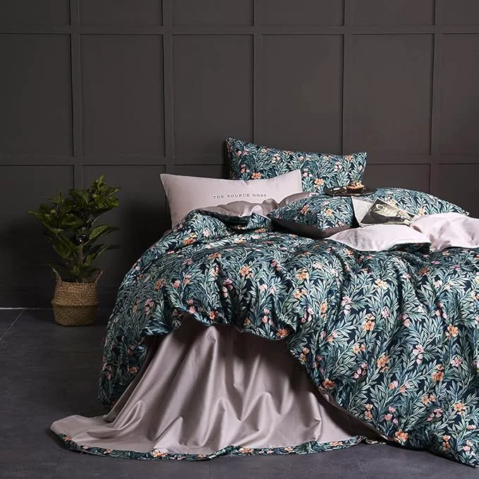 Smart Cupocupa King Duvet Cover Set - 3 Piece Boho Floral Bedding Ultra Soft Microfiber Vintage Garden Leaf Print - Includes 1 Duvet Cover 104 quot x90 quot and 2 Pillow Shams Breathable amp Fade Resistant Relaxed