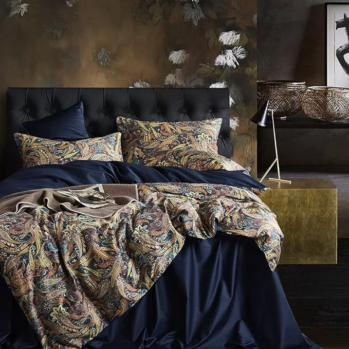 Certified Cupocupa Duvet Cover Queen Size Set Boho Floral Pattern Duvet Cover Queen for Queen Size Bed Vintage Soft Bedding Leaf Print Paisley Duvet with Pillowcases Safe