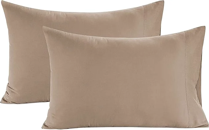 Top-Quality LANE LINEN Pillow Case Covers King Set of 2 Egyptian Cotton Sateen Soft Cool amp Smooth 1000 Thread Count Cases - Taupe Excellent