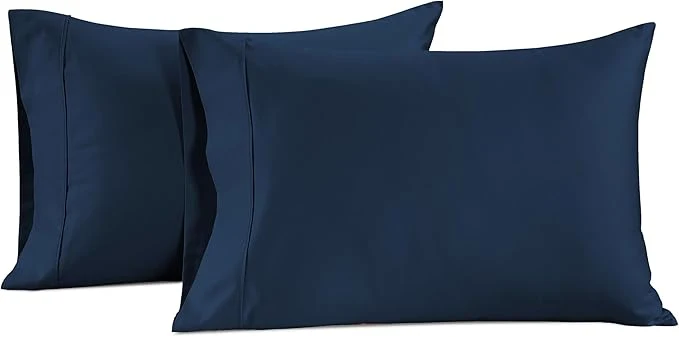 Fast LANE LINEN Pillow Case Covers King Set of 2 Egyptian Cotton Sateen Soft Cool amp Smooth 1000 Thread Count Pillow Cases - Estate Blue Practical