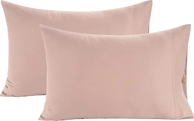 Eco-Friendly LANE LINEN Egyptian Cotton Pillow Cases - Queen Size 2-Pack 20 quot x30 quot 1000 Thread Count Sateen Pink Sepia Rose Pattern Premium