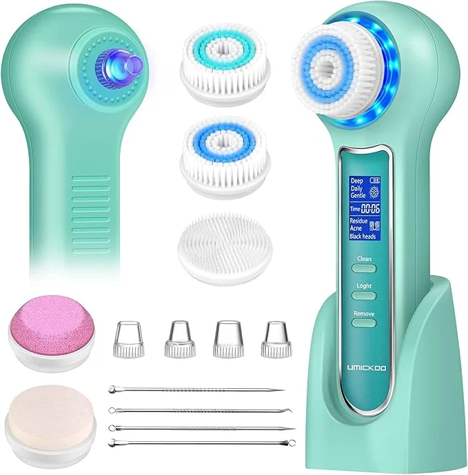Green UMICKOO Face Scrubber Exfoliator Facial Cleansing Brush Waterproof Casual
