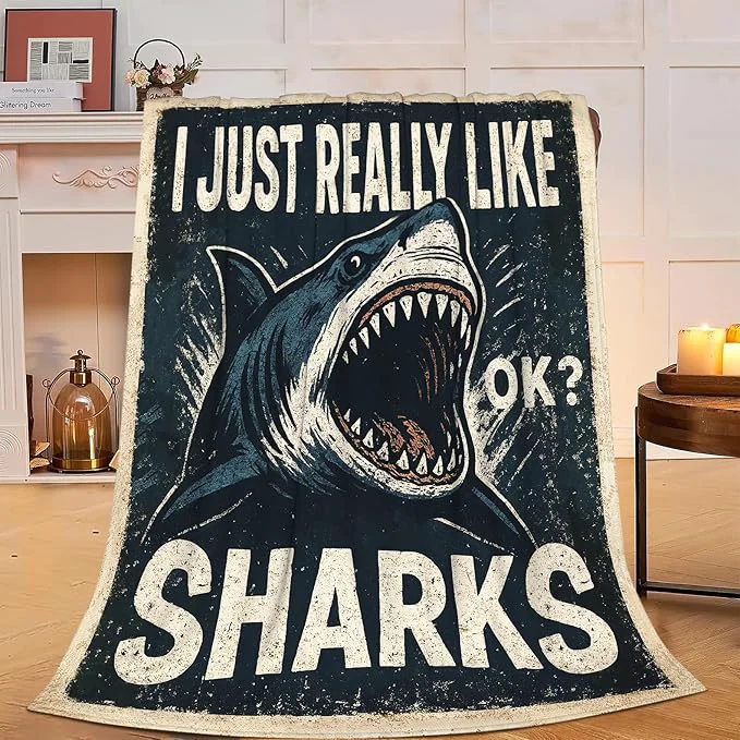 Clean Shark Blanket Super Soft Warm Fluffy Fleece Flannel Sea Animal Throw Blanket Cozy Fuzzy Plush Stuff Bedding Blankets Gifts for Women Kids Boys Girls Adults 50 quot X40 quot Authentic