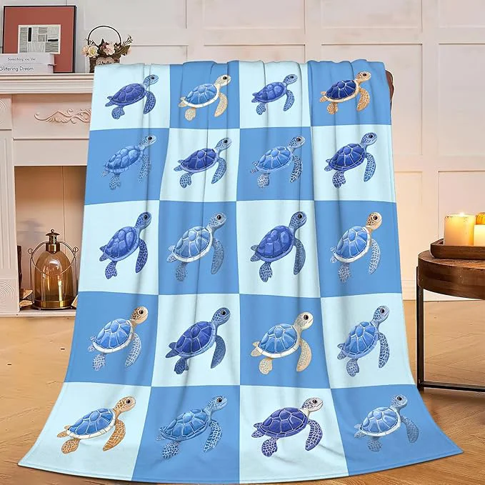 Responsible Sea Turtle Blanket Super Soft Warm Fluffy Fleece Flannel Sea Animal Throw Blanket Cozy Fuzzy Plush Stuff Bedding Blankets Gifts for Women Kids Boys Girls Adults 50 quot X40 quot Pure