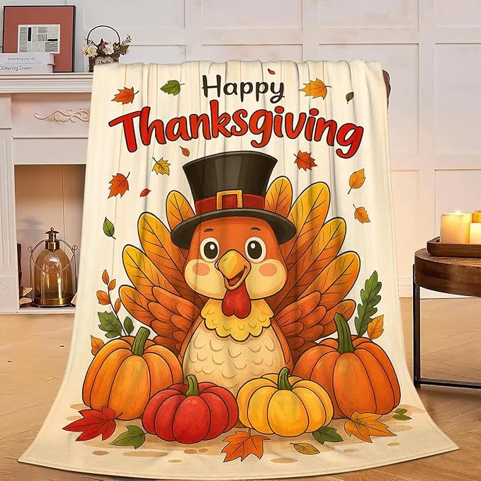 Green Thanksgiving Turkey Blanket Super Soft Warm Fluffy Fleece Flannel Throw Blanket Cozy Fuzzy Plush Stuff Bedding Blankets Gifts for Women Kids Boys Girls Adults 60 quot X50 quot Fine Crafted