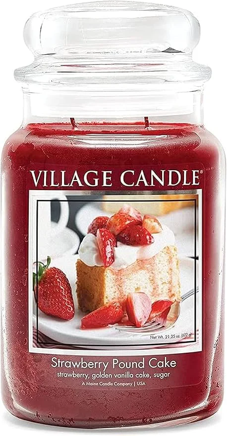 Premium Material Village Candle Strawberry Pound Cake Large Glass Apothecary Jar Scented Candle Modern