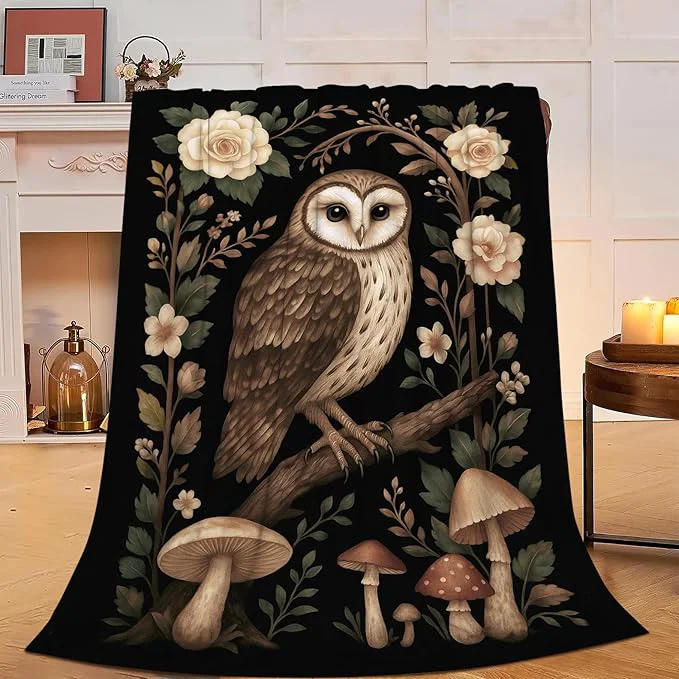 High-Quality Gothic Owl Blanket Super Soft Warm Fluffy Fleece Flannel Animal Throw Blanket Cozy Fuzzy Plush Stuff Bedding Blankets Gifts for Women Kids Boys Girls Adults 60 quot X50 quot Exceptional