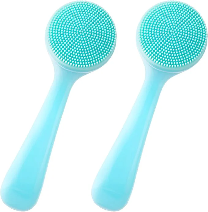 Effective HINZIC 2 Pack Silicone Manual Facial Cleansing Brush Skin Friendly Waterproof Solid