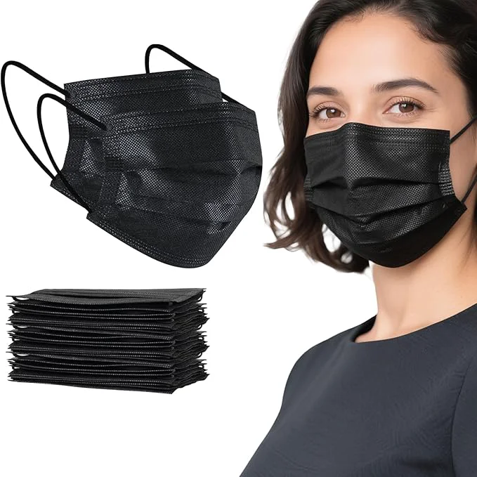 Comfortable akgk 100Pcs Disposable Face Masks 3 Ply Disposable Mask Pure