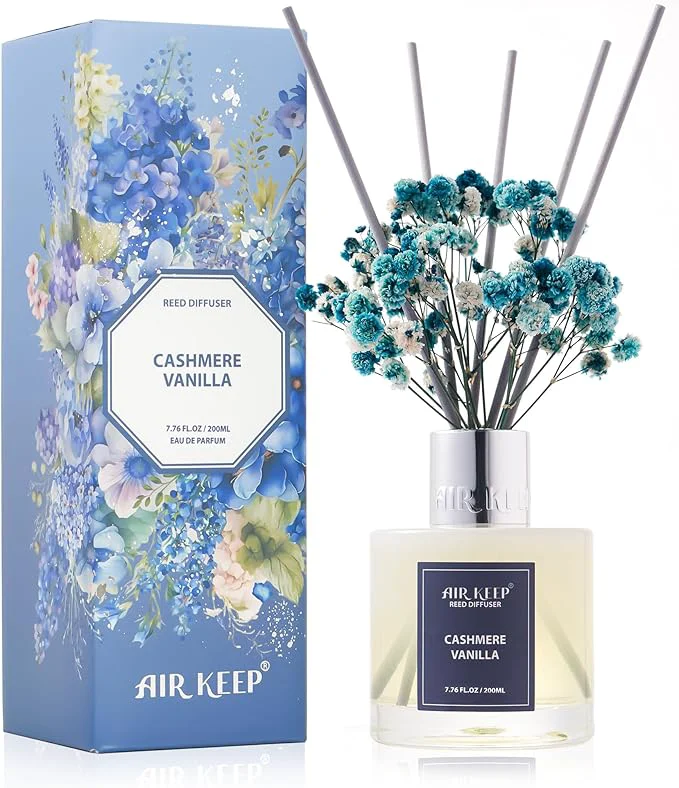 Proven Airkeep Reed Diffuser Set Cashmere Vanilla 6.76 fl oz 1 Pack Home Office Long-Lasting