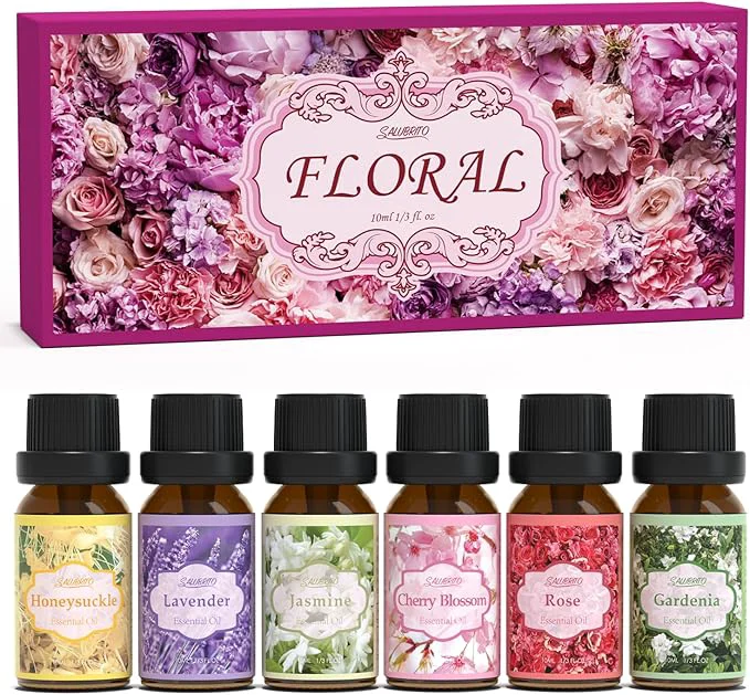 Clean SALUBRITO Floral Fragrance Oils Set Essential Oils Certified