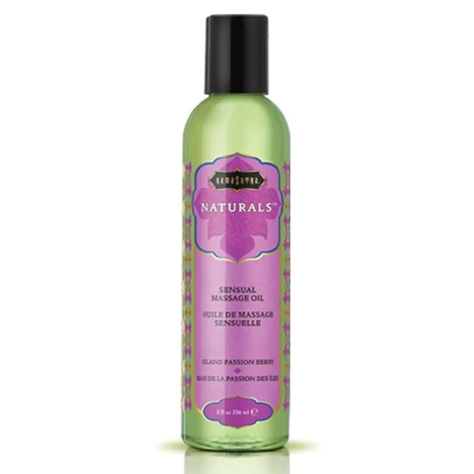 Traditional Kama Sutra Naturals Massage Oil Island Passion Berry 8 Fluid Ounce Advanced