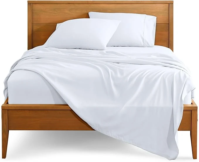 Quality Bare Home Split King Sheet Set - 1800 Ultra-Soft Microfiber Bed Sheets - Double Brushed - Deep Pockets - Easy Fit - 5 Piece Set - Bedding Sheets amp Pillowcases Split King White Stylish