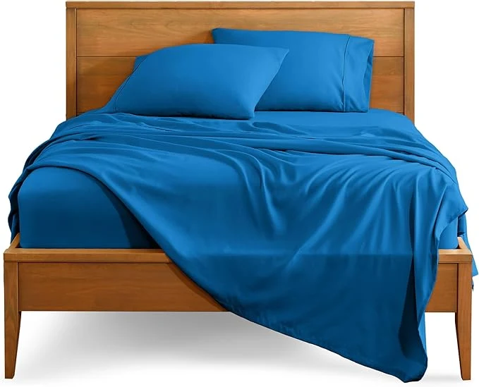 Fine Crafted Bare Home Split Head Flex King Sheet Set - 1800 Ultra-Soft Microfiber Bed Sheets - Double Brushed - Deep Pockets - Easy Fit - 4 Piece Set - Bedding Sheets amp Pillowcases Medium Blue Fashionable