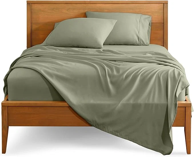 Functional Bare Home Split King Sheet Set - 1800 Ultra-Soft Microfiber Bed Sheets - Double Brushed - Deep Pockets - Easy Fit - 5 Piece Set - Bedding Sheets amp Pillowcases Split King Sage Easy-to-Use