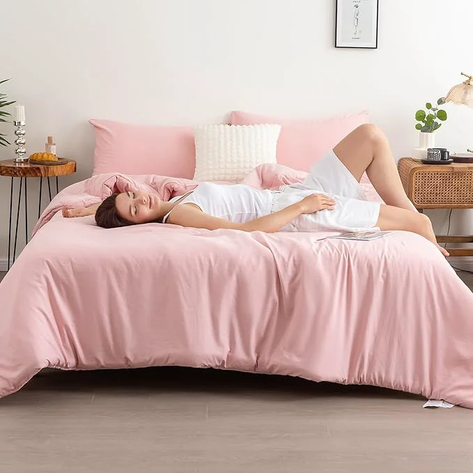 Minimalist COTTEBED Super Soft Light Pink King Size Comforter Set Bed Lightweight Cozy Fuzzy Fluffy Bedding Down Comforter Sets and PilowSham for Women All Season Use - Blush Pink King California King Fashionable