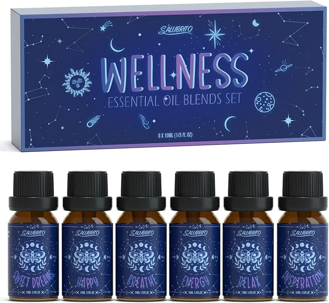 Crafted SALUBRITO Essential Oils Set Wellness Aromatherapy Oil Effective