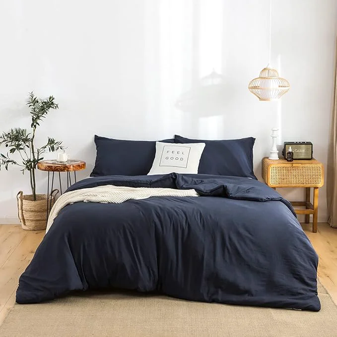 Reliable All Seasons Comforter King Size Navy Blue Comforter Set with Pillowshams Double Sliky Soft Washable Cotton Microfiber Reversible Shaggy Fluffy Comforter amp 2 Pillow Shams Dark Navy Blue King Cal King Durable