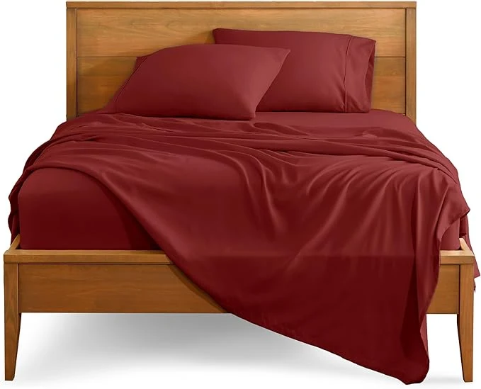 Fine Bare Home Full Sheet Set - 1800 Ultra-Soft Microfiber Full Bed Sheets - Double Brushed - Deep Pockets - Easy Fit - 4 Piece Set - Bedding Sheets amp Pillowcases Full Rosewood Healthy
