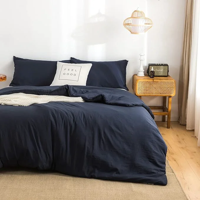 Long-Lasting COTTEBED Sliky Soft Fluffy Bedding Comforters Sets for Twin Size Bed Light Weight All Season Use Made with Cozy Washable Cotton Microfiber Reversible Fabric 1 Comforter amp 1 Pillow Sham Navy Blue Dependable