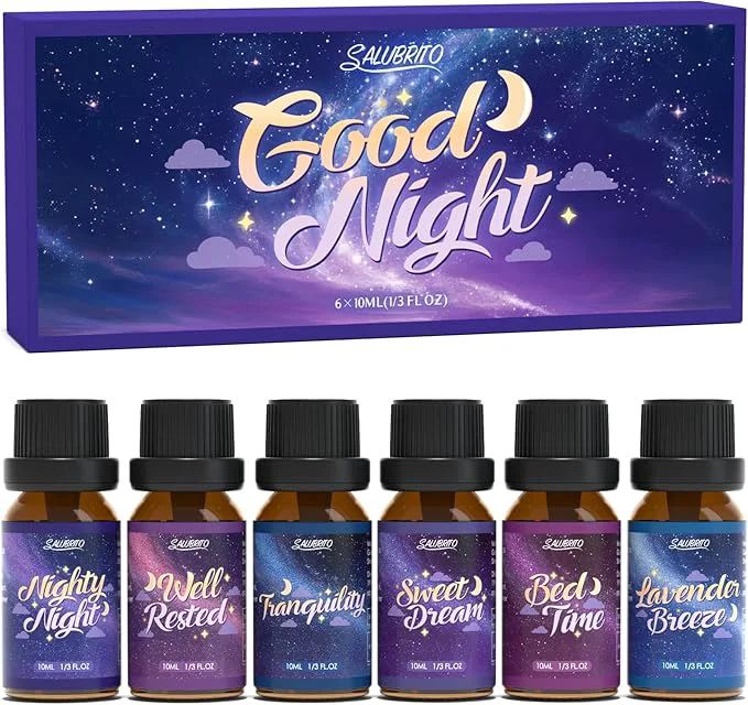 Official SALUBRITO Good Night Fragrance Oils Premium Essential Oil Set Soft