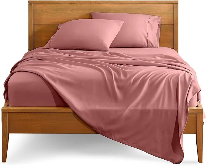 Elite Bare Home King Sheet Set - 1800 Ultra-Soft Microfiber King Bed Sheets - Double Brushed - Deep Pockets - Easy Fit - 4 Piece Set - Bedding Sheets amp Pillowcases King Dusty Rose Selected